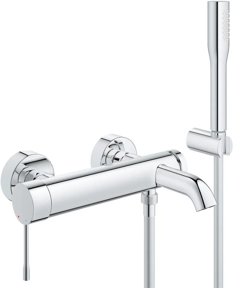 Смеситель для ванны GROHE Essence New с душевым гарнитуром, хром (33628001)