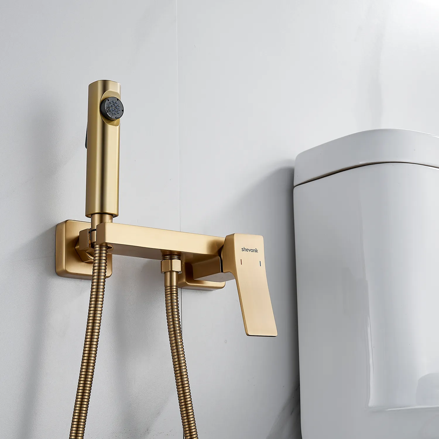 Гигиенический душ со смесителем Shevanik S4005G-1, золотой сатин