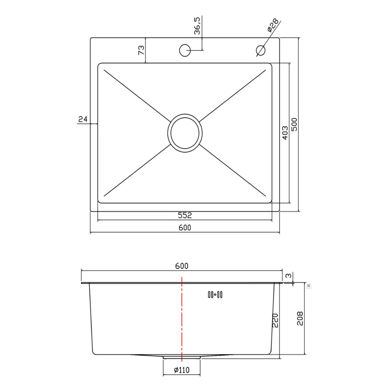 Кухонная мойка Fmark (FSC6050Q)