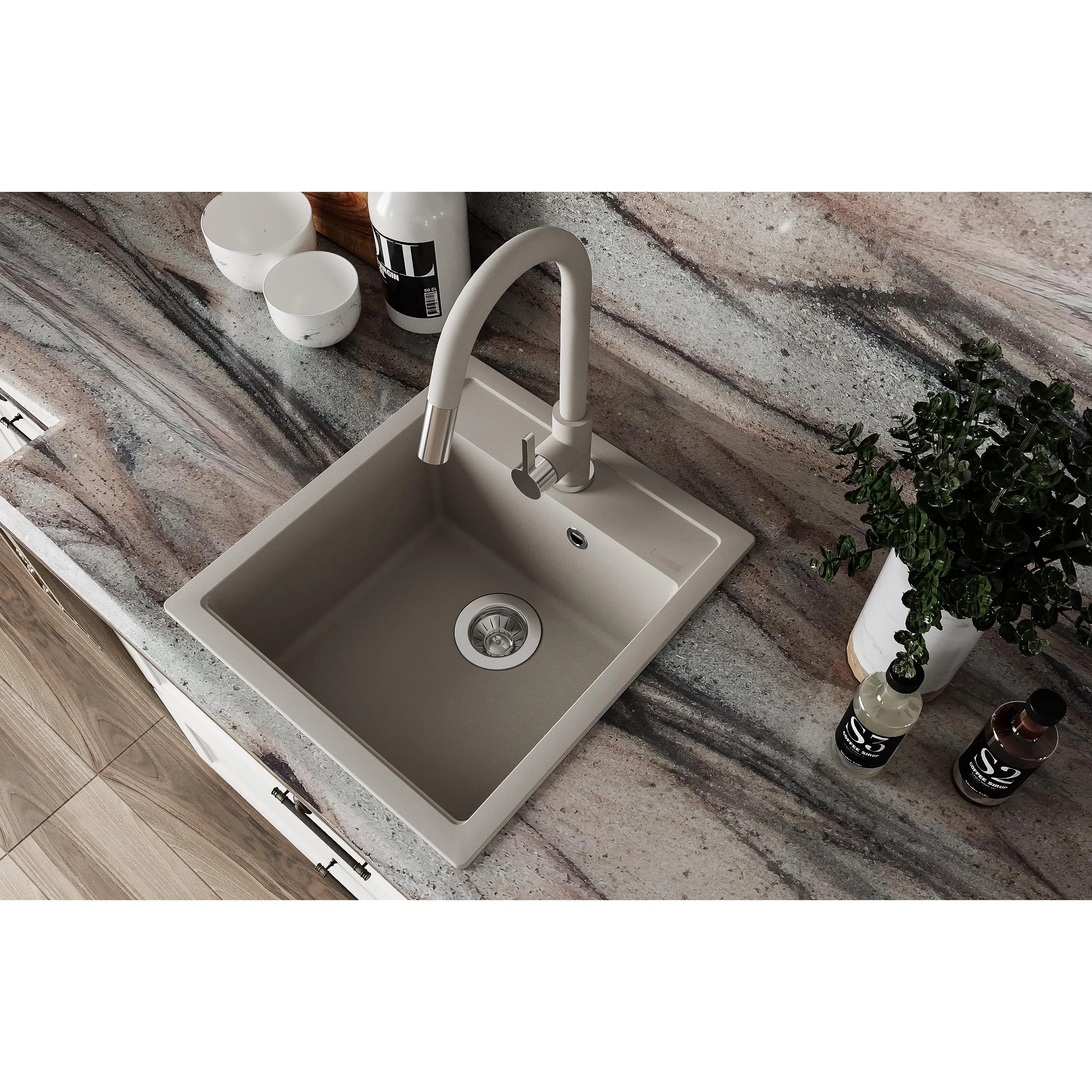 Кухонная мойка Florentina ЛИПСИ 20.280.B0460.305, грей