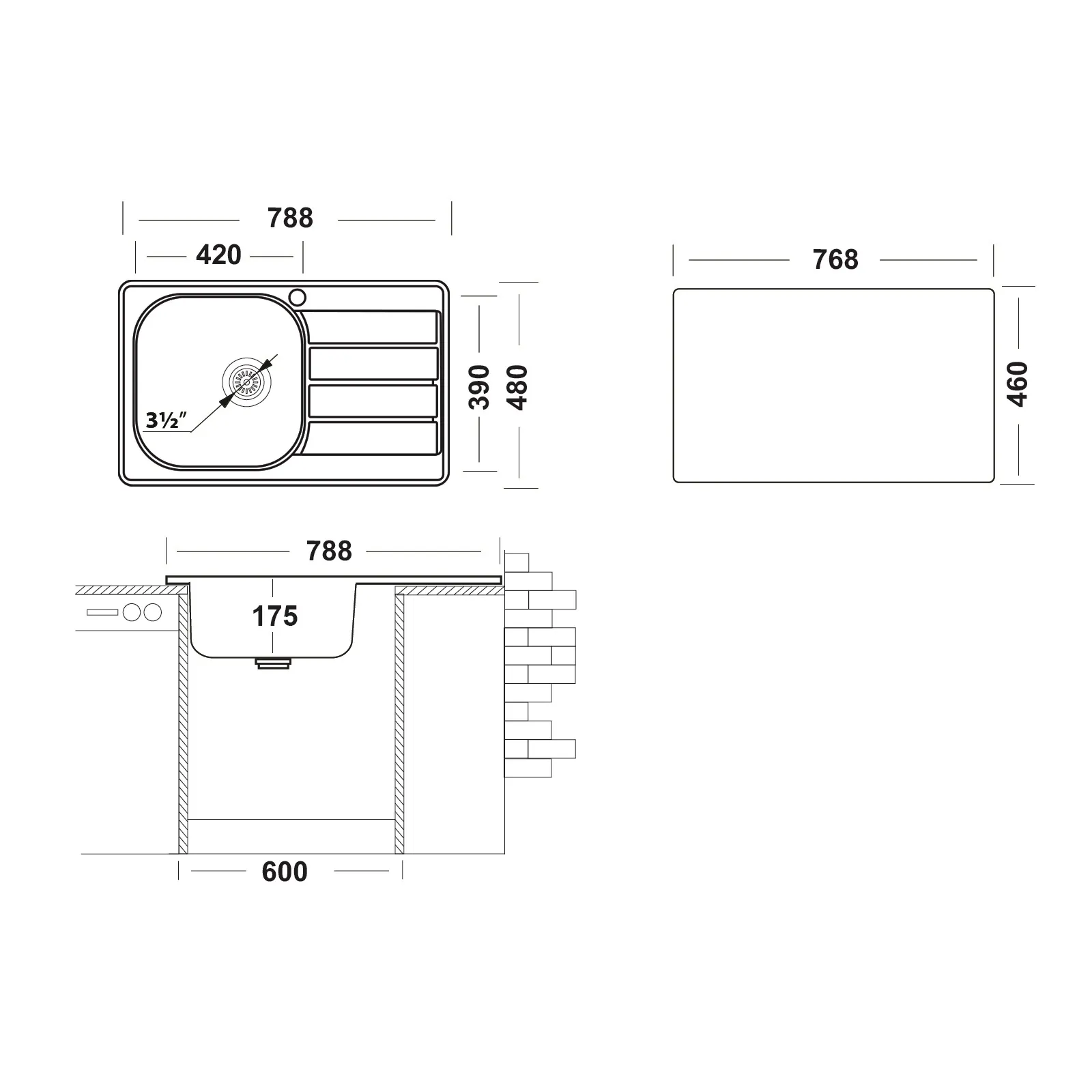 Кухонная мойка UKINOX Спектр SPM788.480 -GT6K 2L, 48*78,8