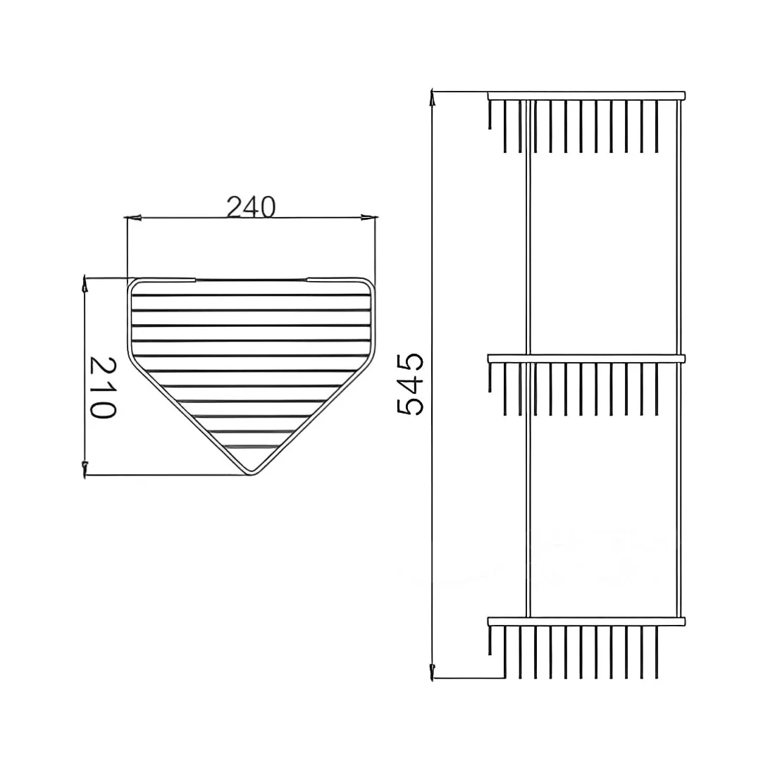 Полка угловая тройная Maretti AC58R335-3, хром