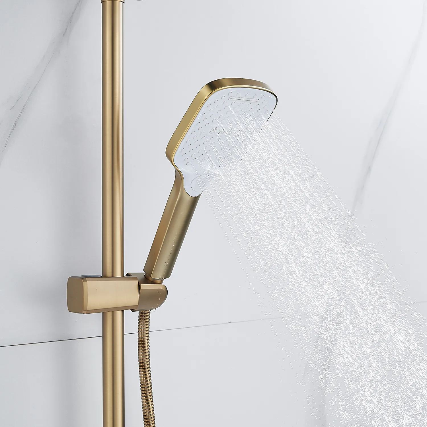 Душевая система Shevanik S4136G, золотой сатин