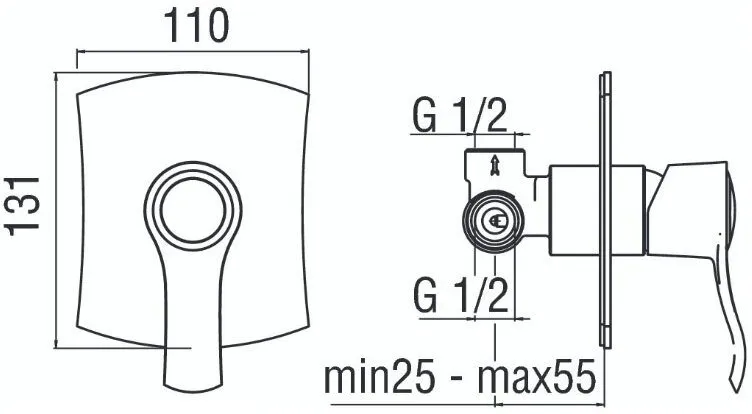 Смеситель для душа NOBILI SOFI SI98108BR (внешняя и скрытая часть)