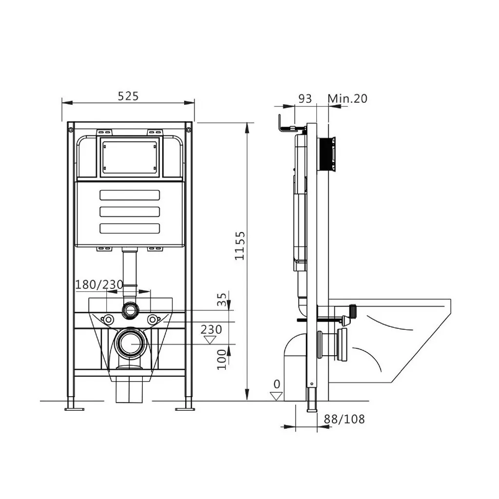 Комплект Maretti 3 в 1: унитаз EA10PBM73-844, инсталляция AC11P5211, кнопка AC12EL-560