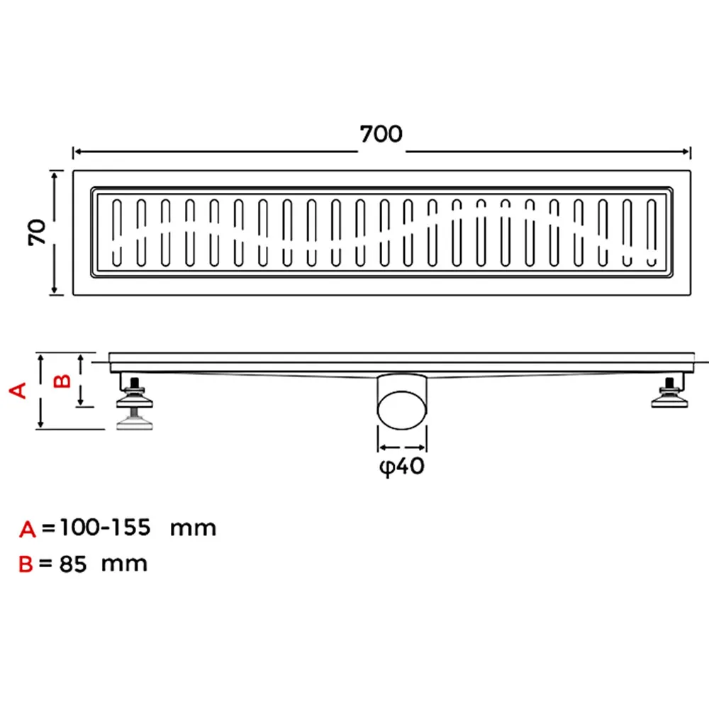 Душевой лоток GAPPO G87007-36, черный
