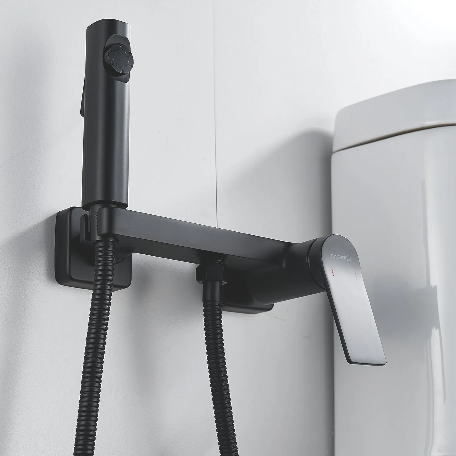 Гигиенический душ со смесителем Shevanik S4105H-1, черный