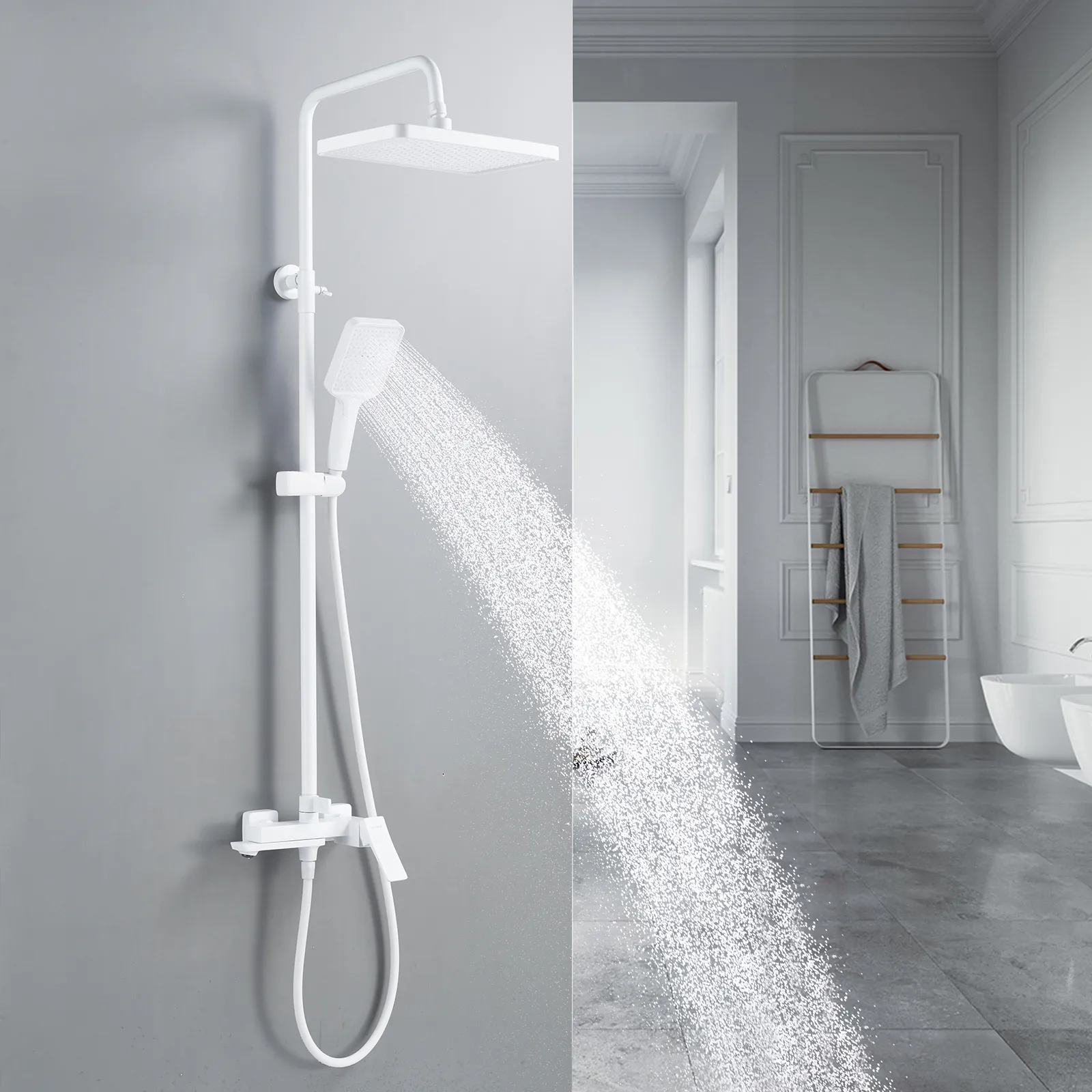 Душевая система Shevanik S4436C, белый