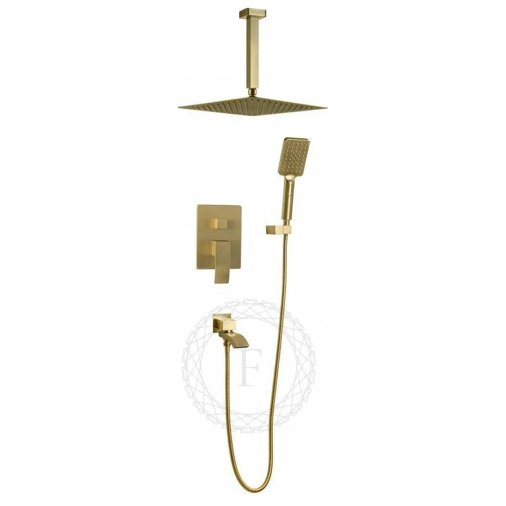 Душевая система встраиваемая FILARETE Waterfall FL1012MG, матовое золото