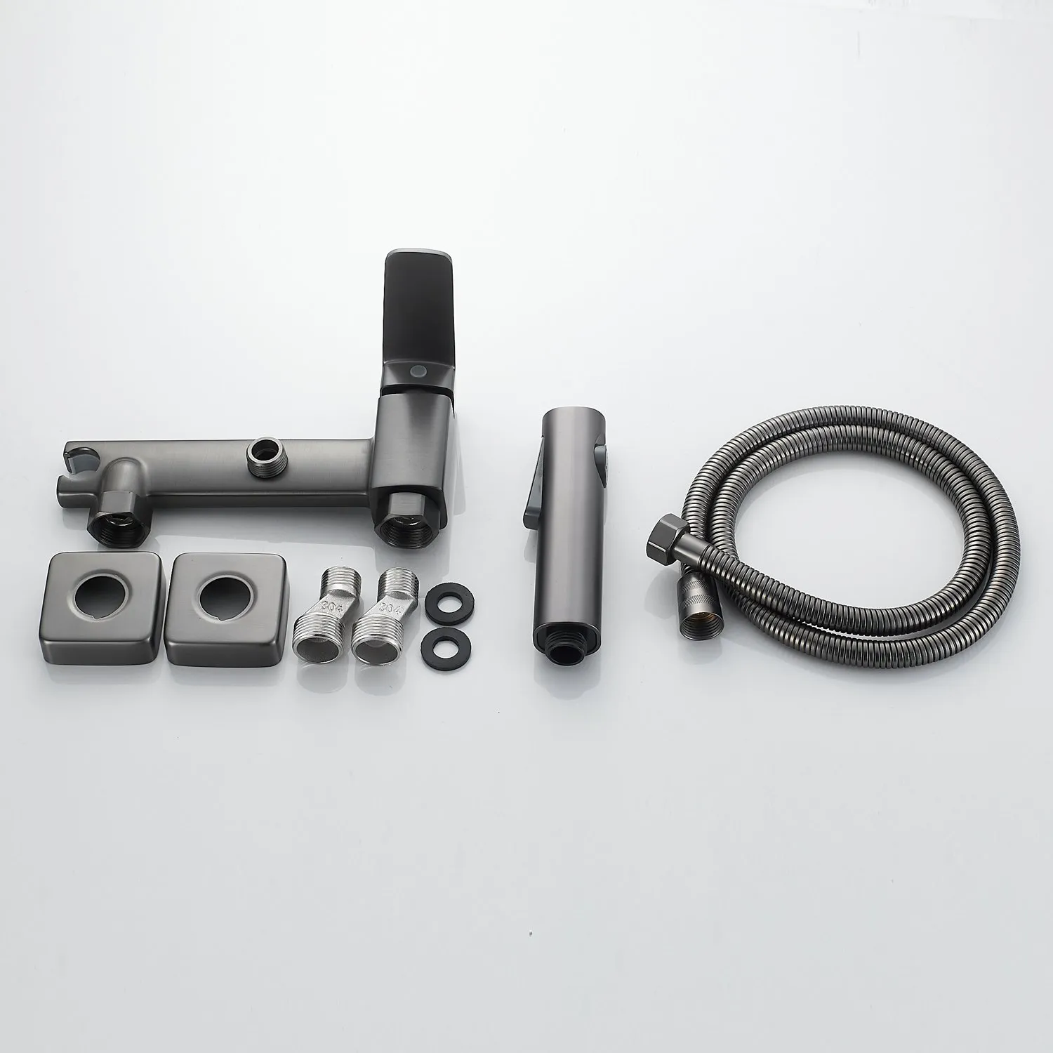 Гигиенический душ со смесителем Raffine F0599T-1, оружейная сталь