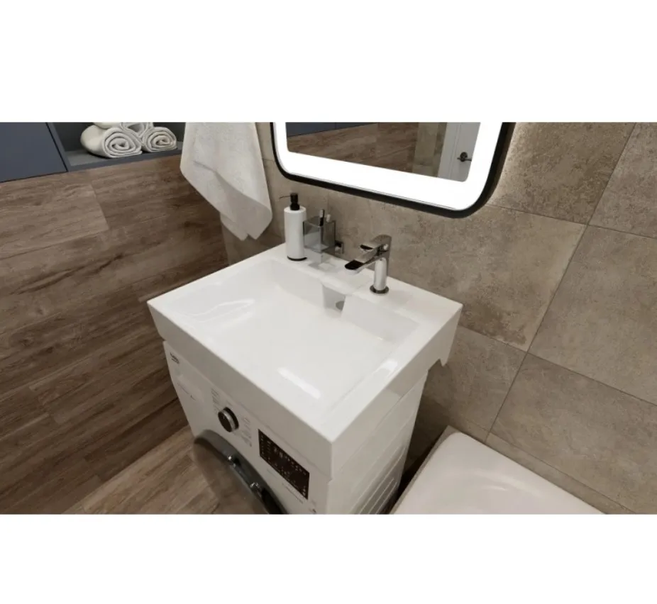 Раковина над стиральной машиной MIXLINE "Оливер- 60*50" ш*г, с кронштейнами   (Valleri) (555033)