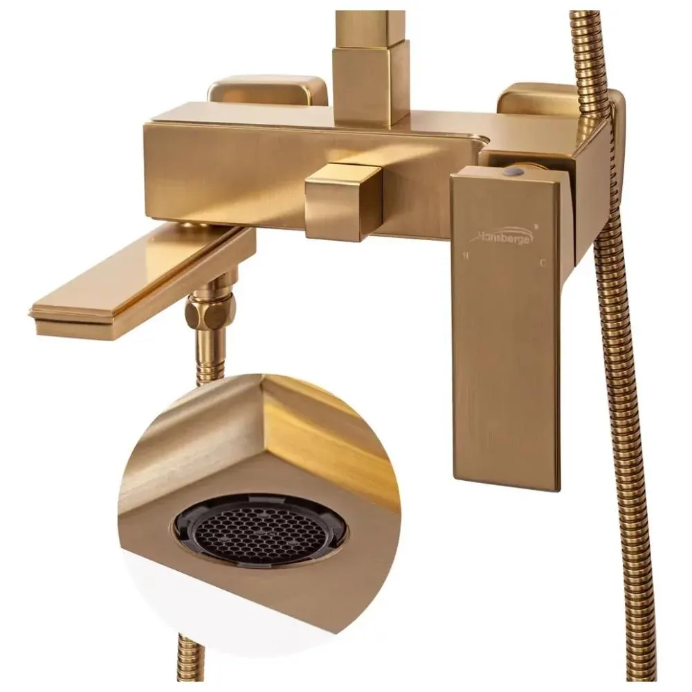 Душевая система Hansberge H5070MG, матовое золото