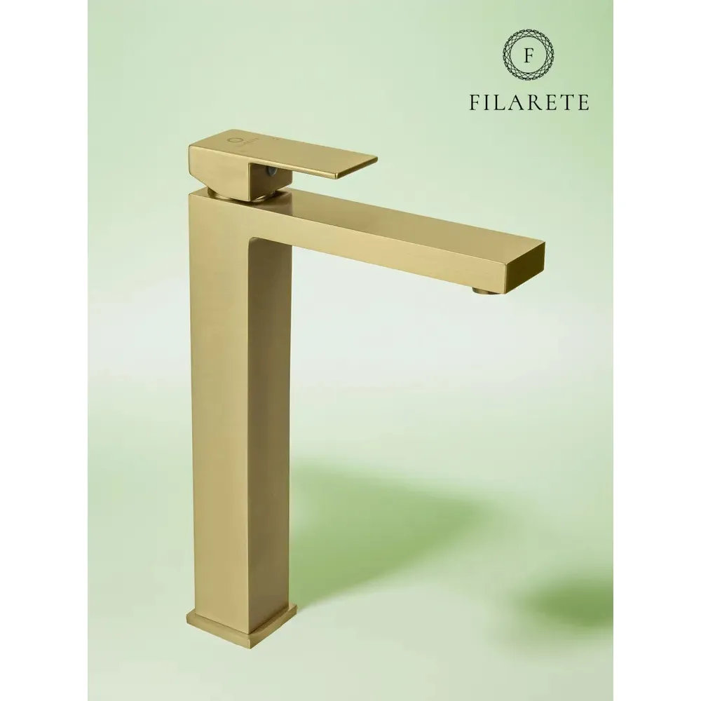 Смеситель для раковины высокий FILARETE Fing FL6040MG, матовое золото