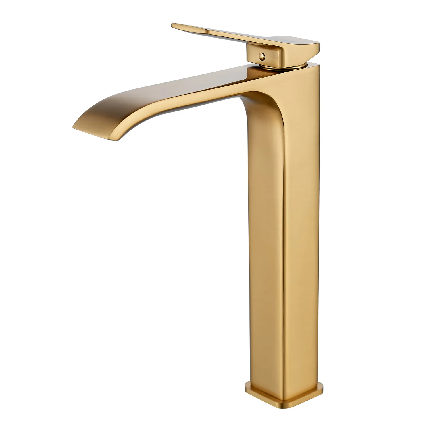 Смеситель для раковины высокий Shevanik S4011G, золотой сатин