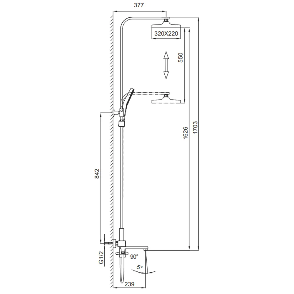 Душевая система FRAP F2491-6, черный