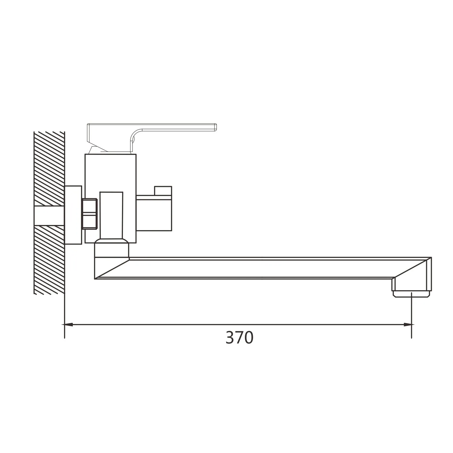 Смеситель для ванны Shevanik S8222T, оружейная сталь