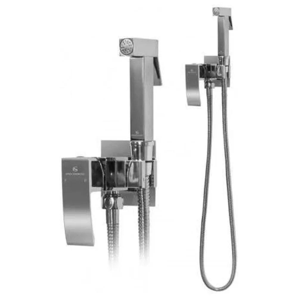 Гигиенический душ со смесителем встраиваемый Grocenberg GB002CR, хром