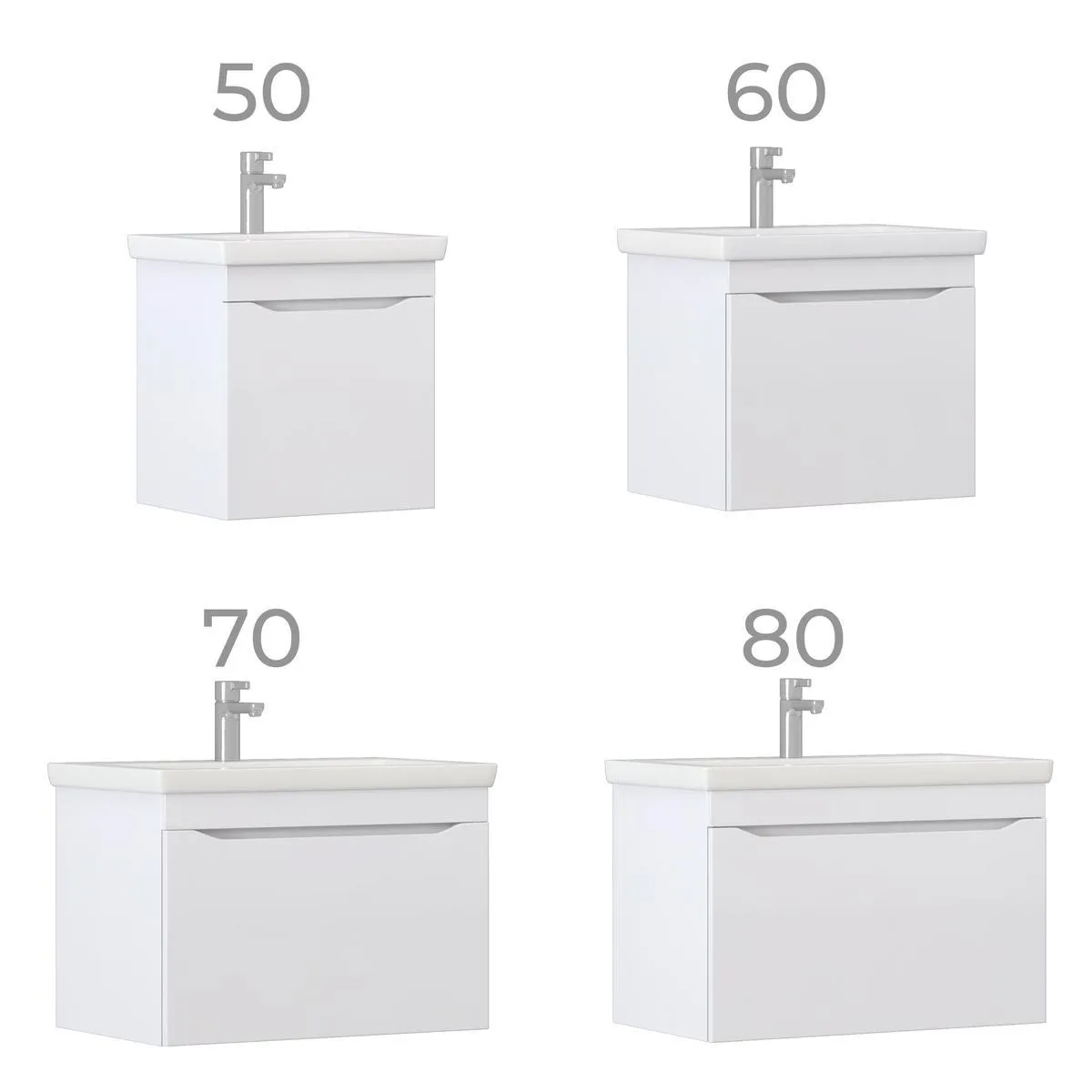 Тумба с раковиной подвесная VIGO Grani 028 белый, 50 см