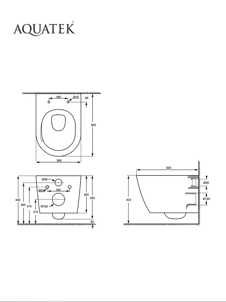 SET AQUATEK ЛИБЕРТИ-010 4в1 (рама AQUATEK Standard INS-0000012+крепёж KKI-0000002+клавиша KDI-0000010+унитаз ЛИБЕРТИ AQ1999T-00 с тонким сиденьем sc)