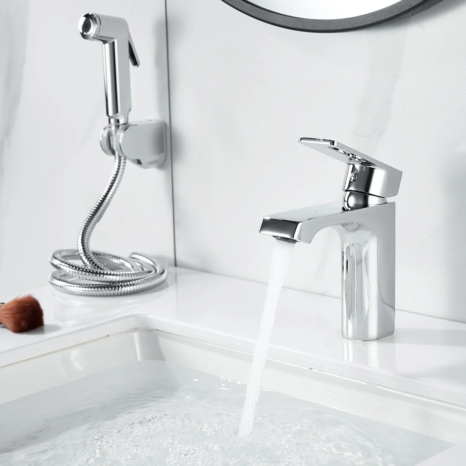 Смеситель для раковины с гигиеническим душем Raffine F171, хром