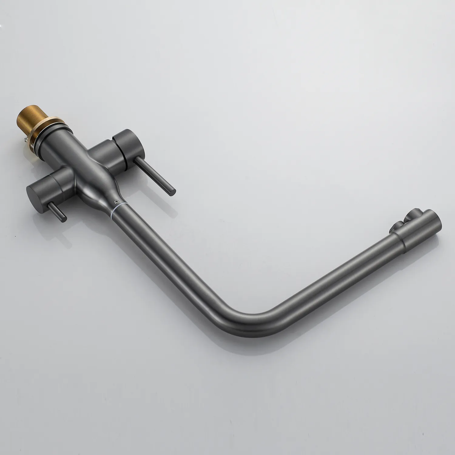 Смеситель для кухни с подключением фильтра Shevanik S248T, оружейная сталь