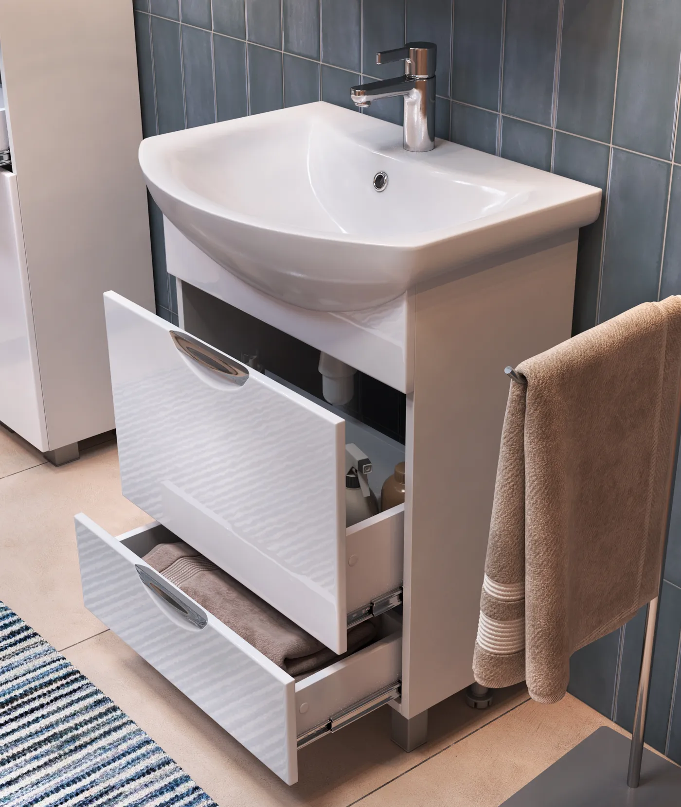 Тумба с раковиной напольная VIGO Callao tn.CAL.BAL.60.2Y, 60 см