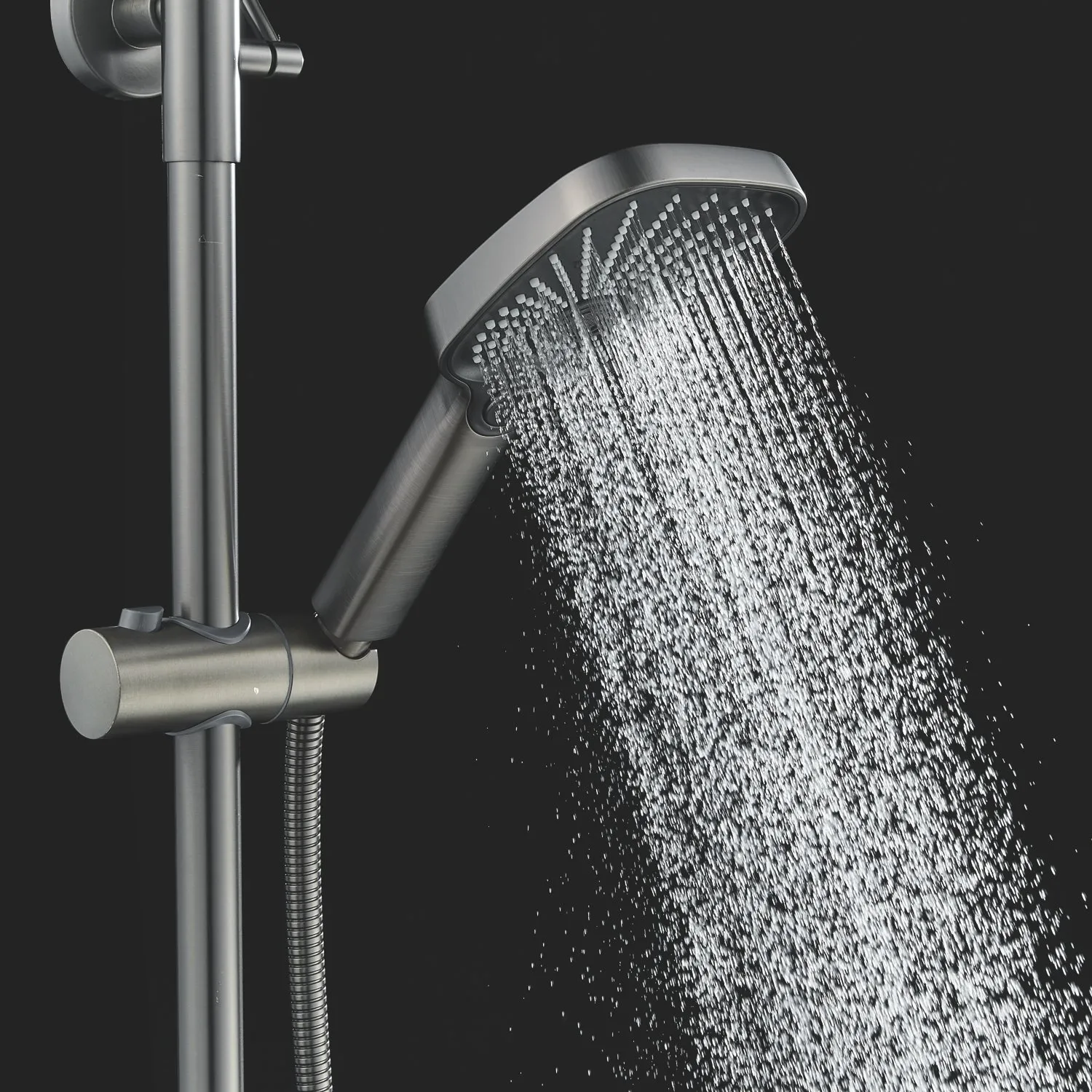 Душевая система Shevanik S6236T, оружейная сталь