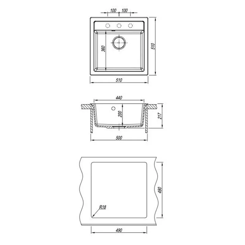 Кухонная мойка Florentina ЛИПСИ 20.450.C0510.307, серый шёлк