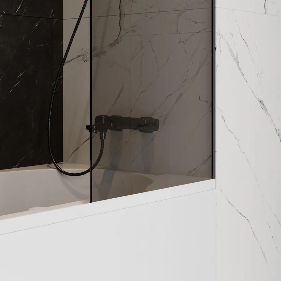 Шторка на ванну 60х140 см Maretti Marta MA41F6014098-560, профиль черный