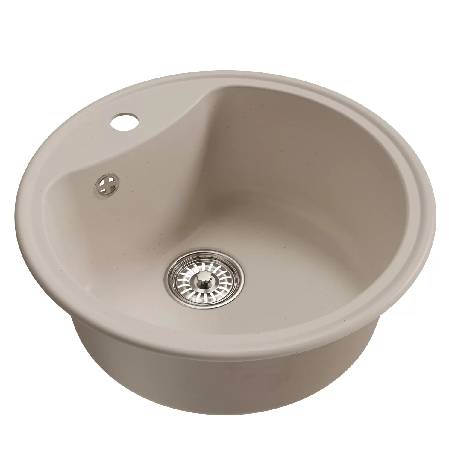 Мойкa MIXLINE ML-GM09 круглая  белая (331) 510 мм (глуб. чаши 190) NEW (551801)