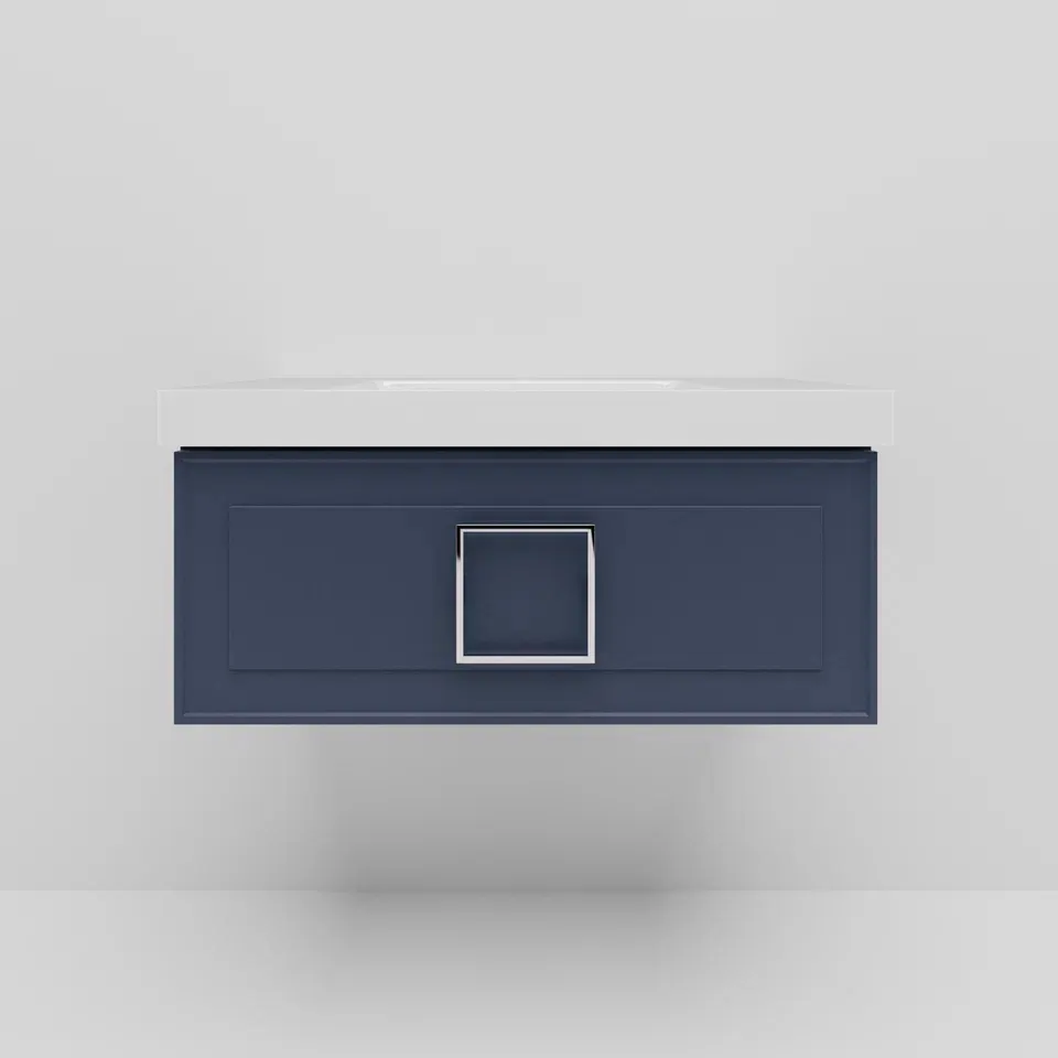 Тумба под раковину подвесная La Fenice Cubo FNC-01-CUB-BG-80, синяя