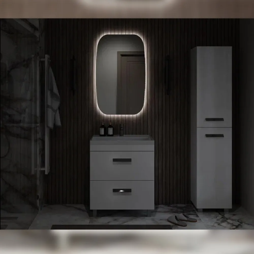 Тумба с раковиной напольная Velvex Orlando tn.ORL.CLA.70.2Y белый матовый, 70 см