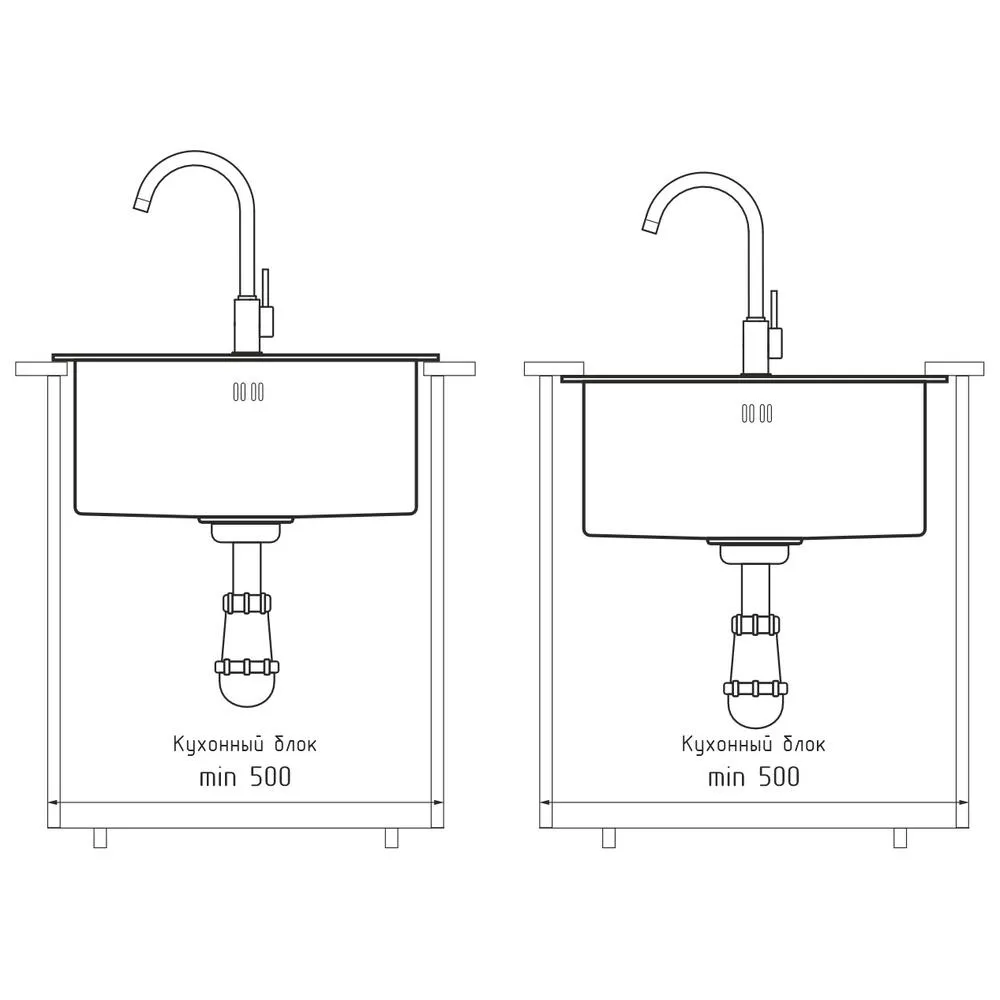 Кухонная мойка GranFest 4444, графит