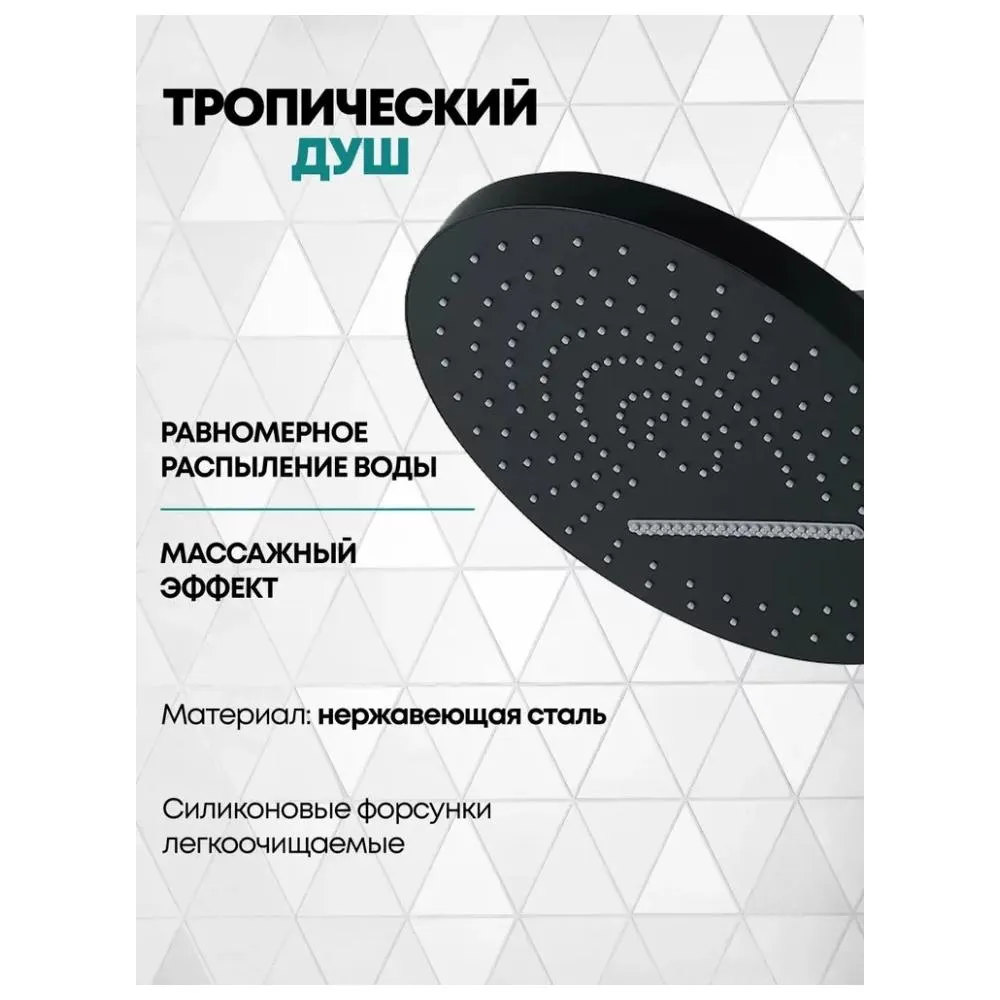 Душевая система встраиваемая (без излива) Grocenberg GB5020BL, черный