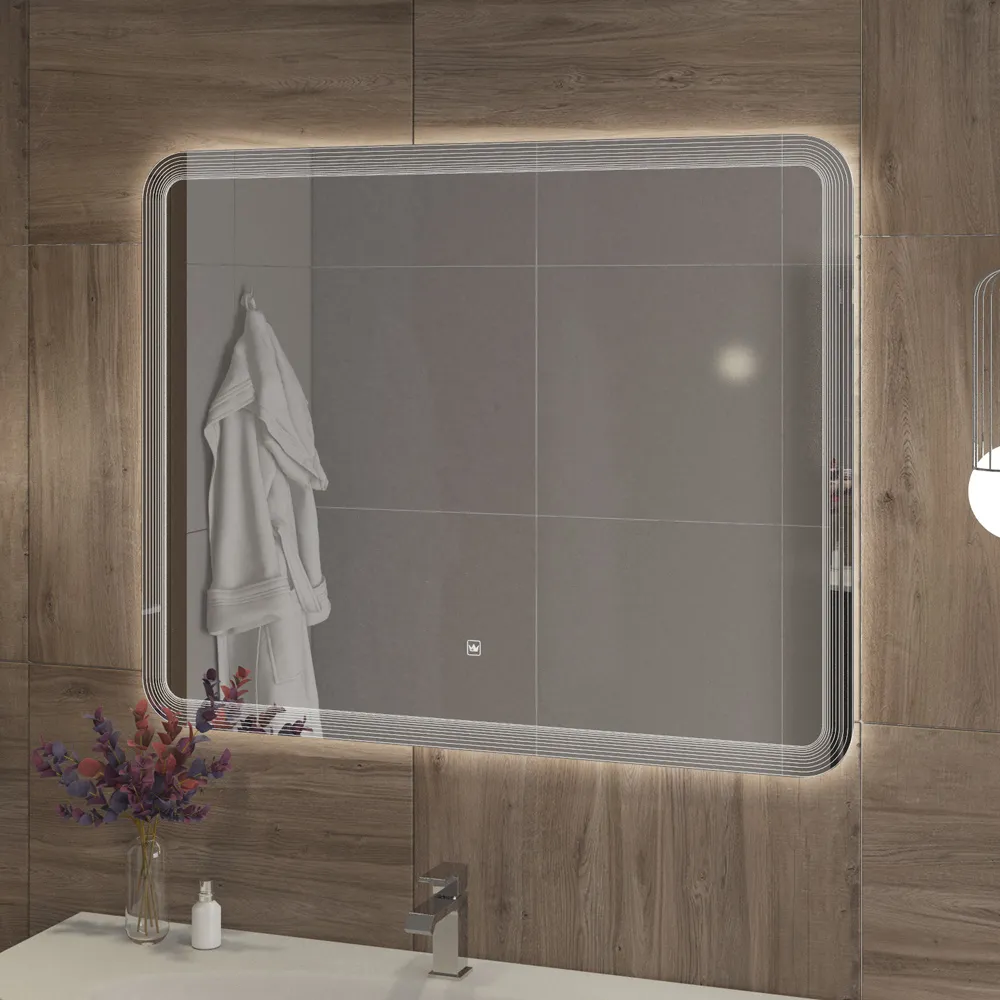 Зеркало с лазерной гравировкой и подсветкой Cezares Duet 800x800x30 (CZR-SPC-DUET-800-800-LED-TCH)
