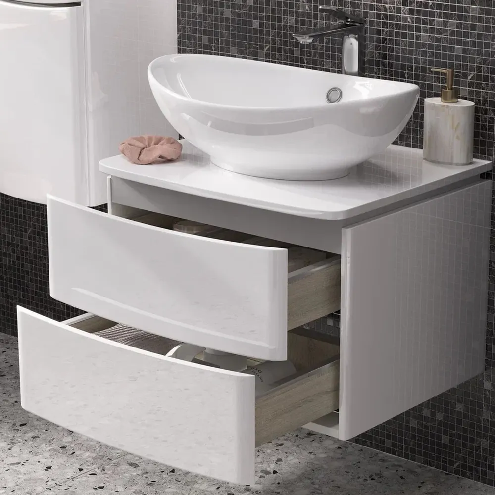 Тумба с раковиной подвесная Velvex Luna tp.LUN.60.2Y, 60 см