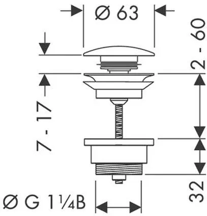 Слив Hansgrohe Push-open для раковины хром (50100000)