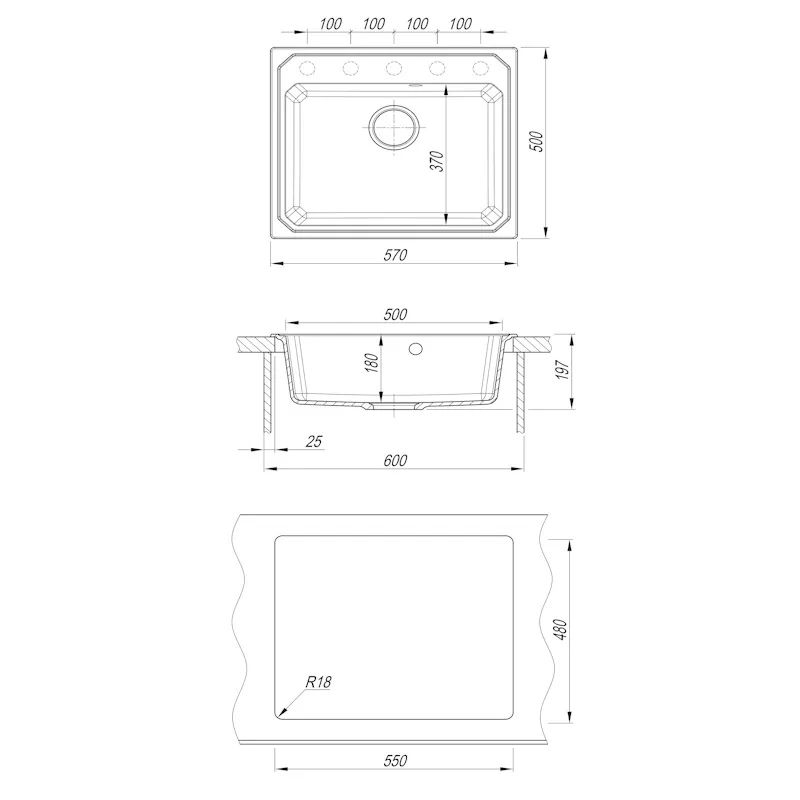 Кухонная мойка Dr. Gans КАРДИНАЛ 29.030.D0570.406, терракота