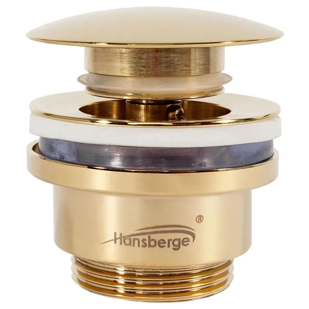 Донный клапан для раковины Hansberge H107GO, золото