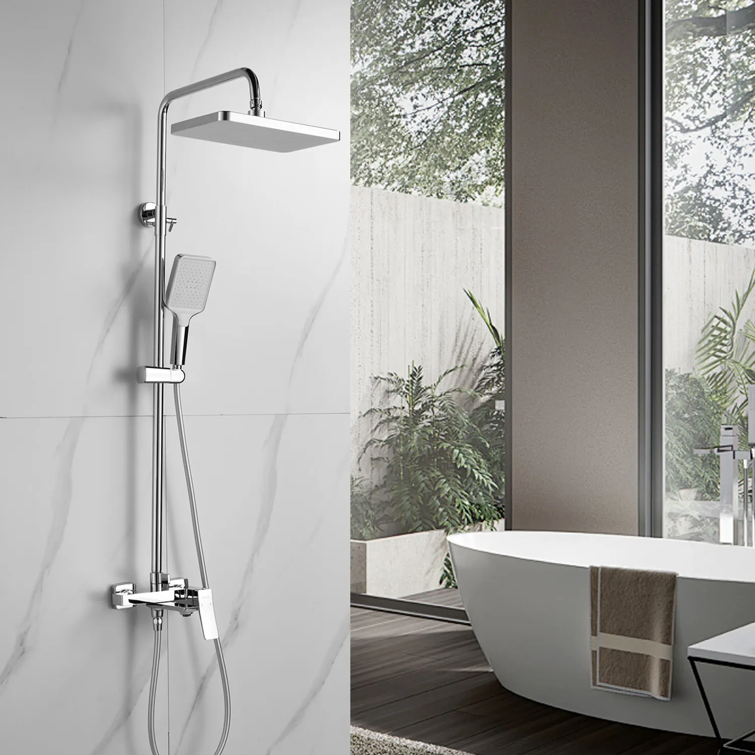 Душевая система Shevanik S4436, хром