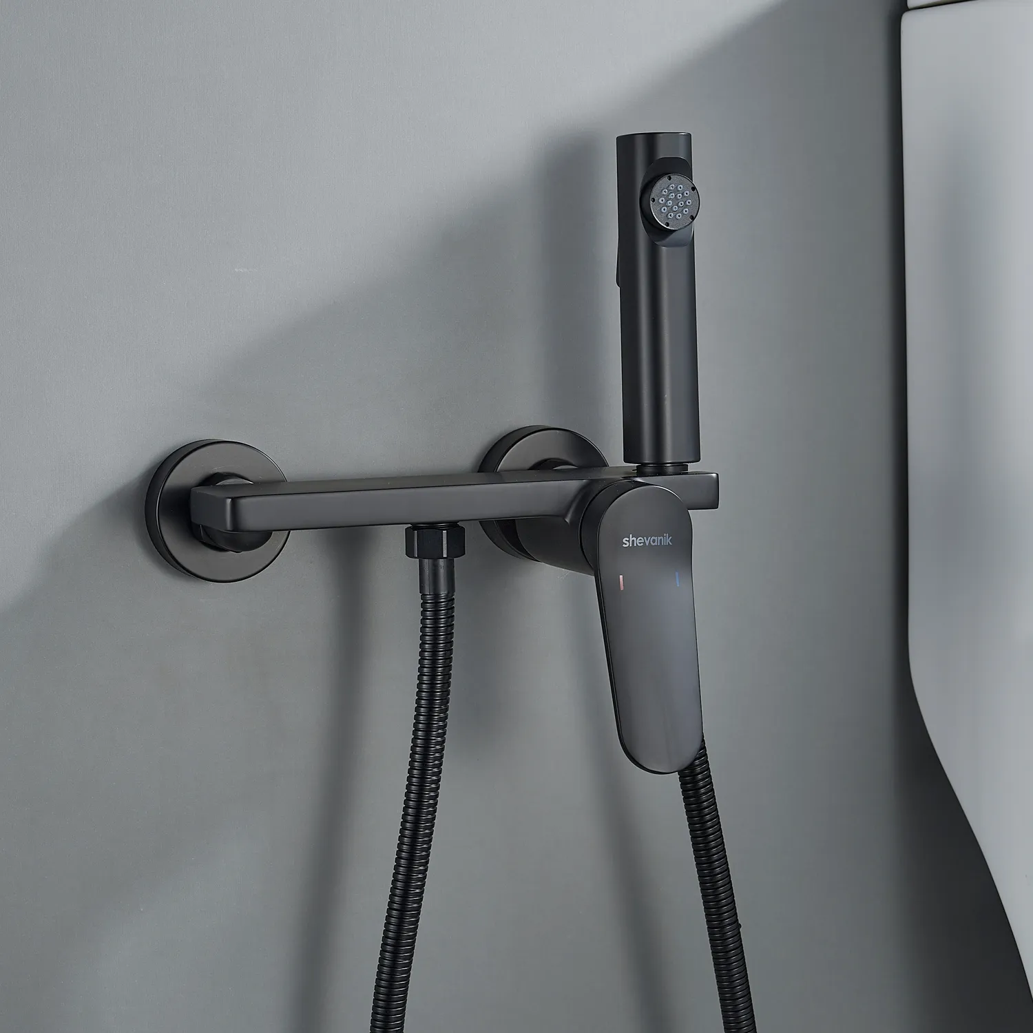 Гигиенический душ со смесителем Shevanik S4305H-1, черный