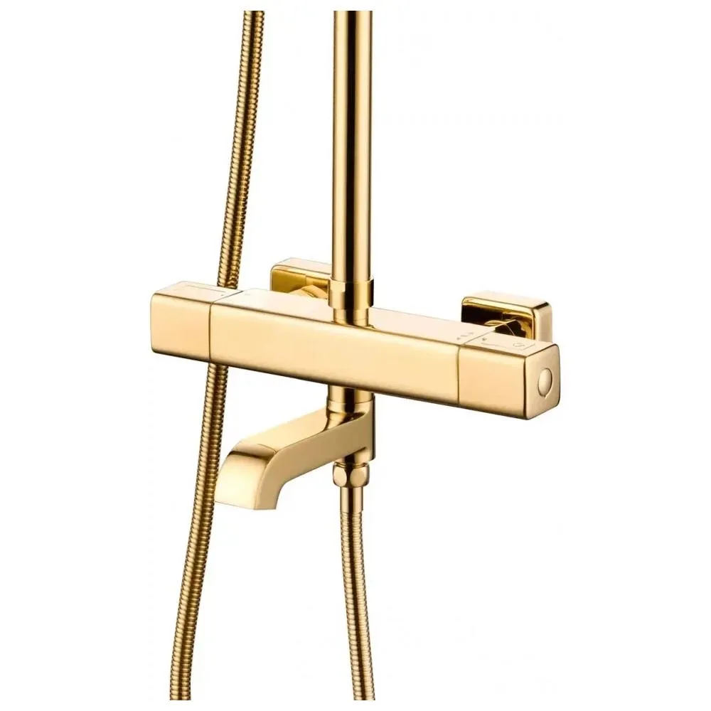 Душевая система с термостатом Grocenberg GB7005GO, золото