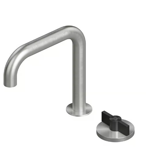 Смеситель для раковины Quadro design Valvola01, сталь брашированная/золото черное (19 31 ASON)