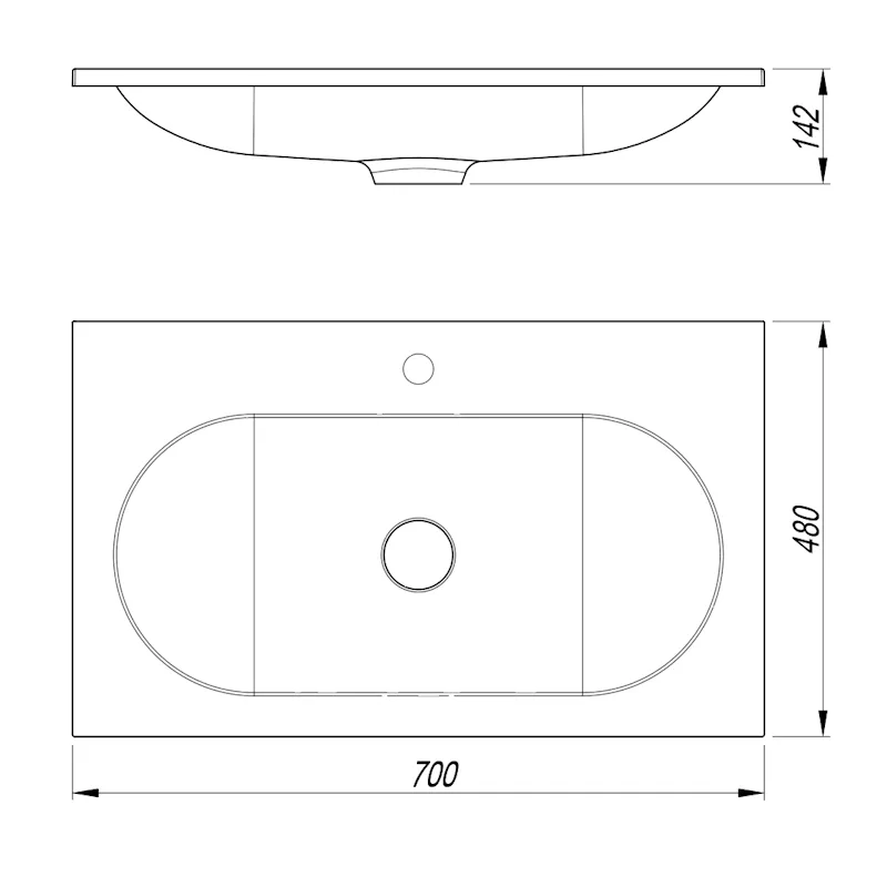 Раковина Florentina Гавана 70 см 10.260.00700.001, белая