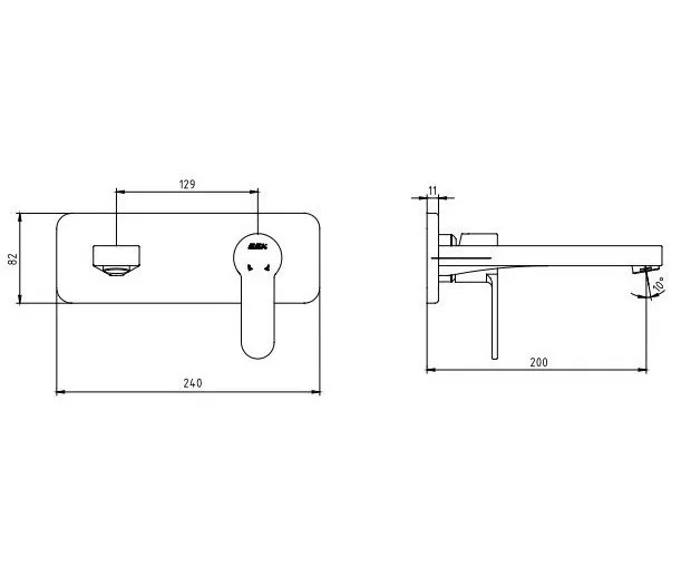 Смеситель для раковины E.C.A. Nita 102167608EX-K(внешняя часть)