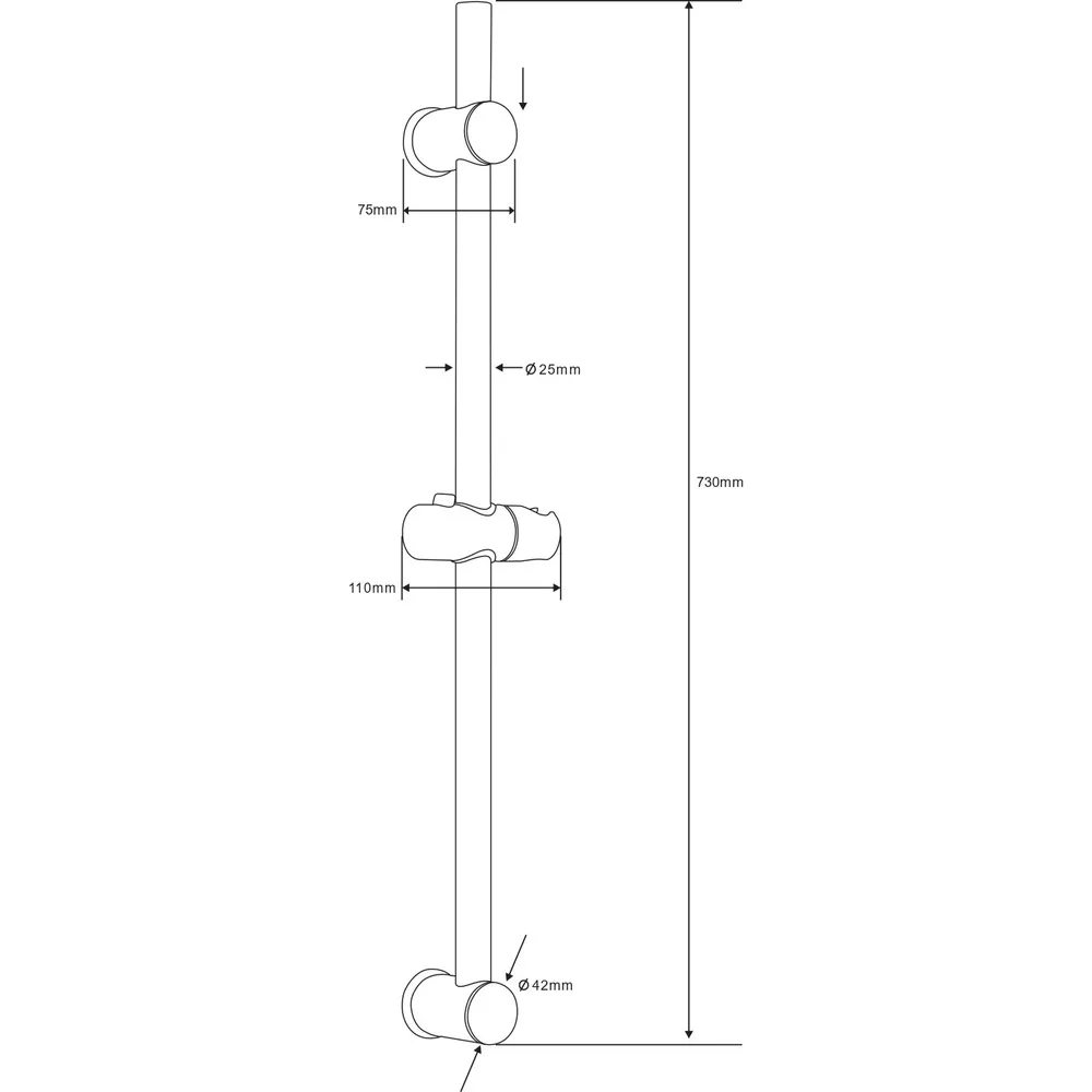 Стойка душевая ESKO хром сатин SR725S