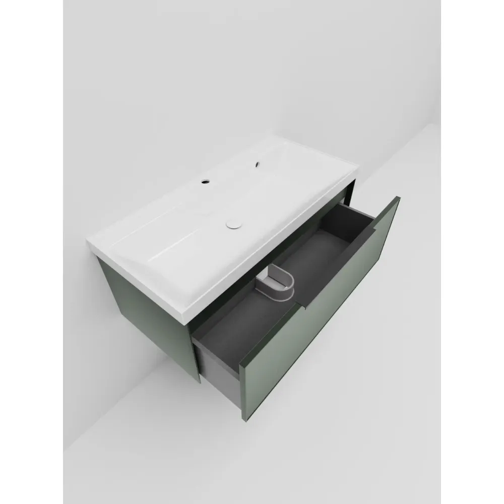 Тумба под раковину подвесная La Fenice SIMPLA FNC-01-SIM-G-100, серо-зелёная