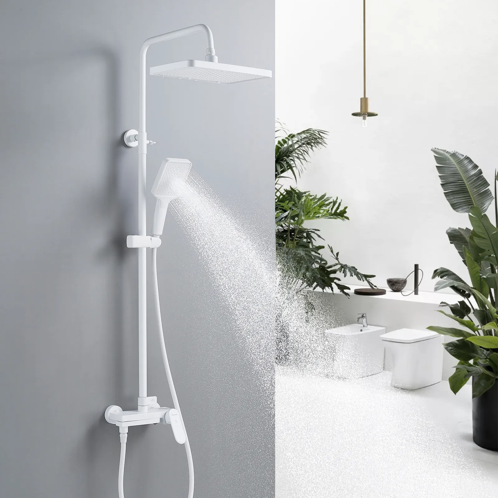 Душевая система Shevanik S4536C, белый