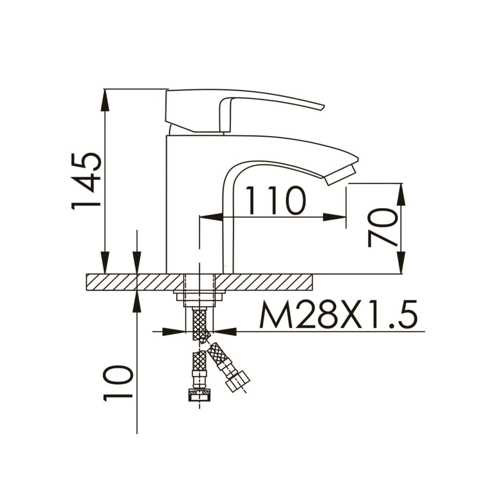 Смеситель для раковины D-Lin 365-A D110365-A, черный
