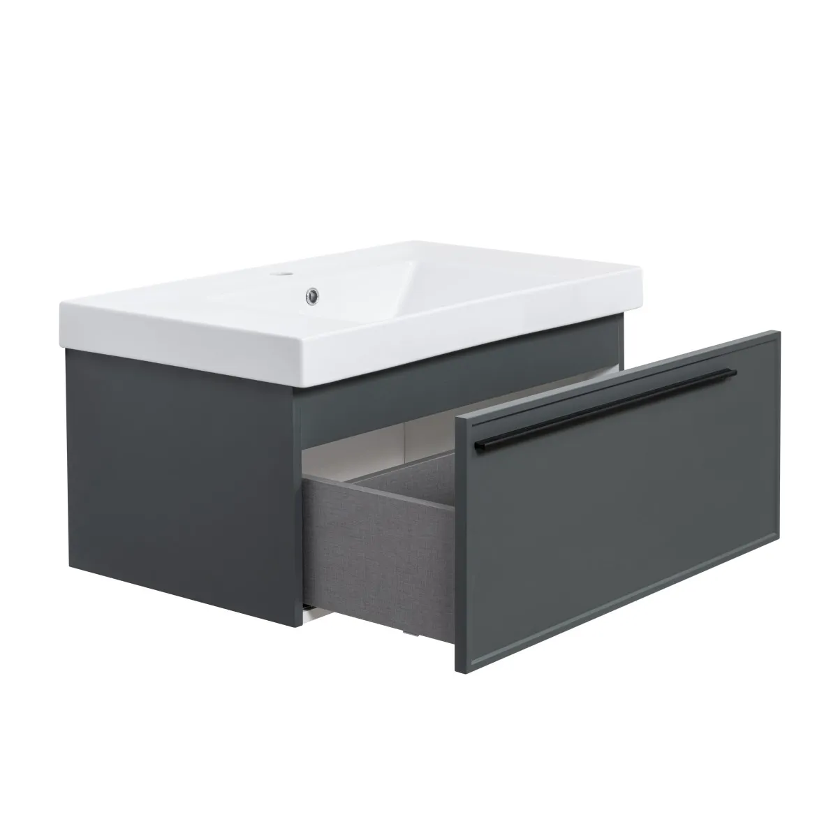 Тумба под раковину подвесная La Fenice Elba FNC-01-ELB-G-80, серо-зеленая